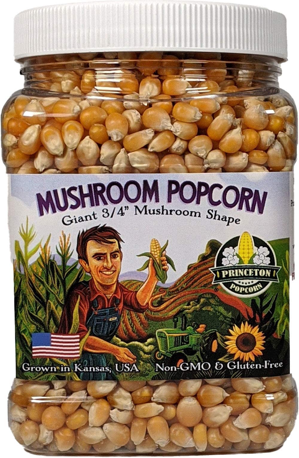 Mushroom Popcorn Kernels by Princeton Popcorn Farm Grown, Non GMO