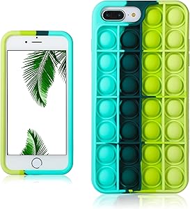 Trendy Fun for iPhone 6 Plus/6S Plus/7Plus/8 Plus Case,Silicone Aesthetic Cartoon Funny Cute Cool Fidget Unique Designer Fun Cover Cases for Boys Girls Women Black Green -for iPhone 6/6S/7/8 Plus 5.5