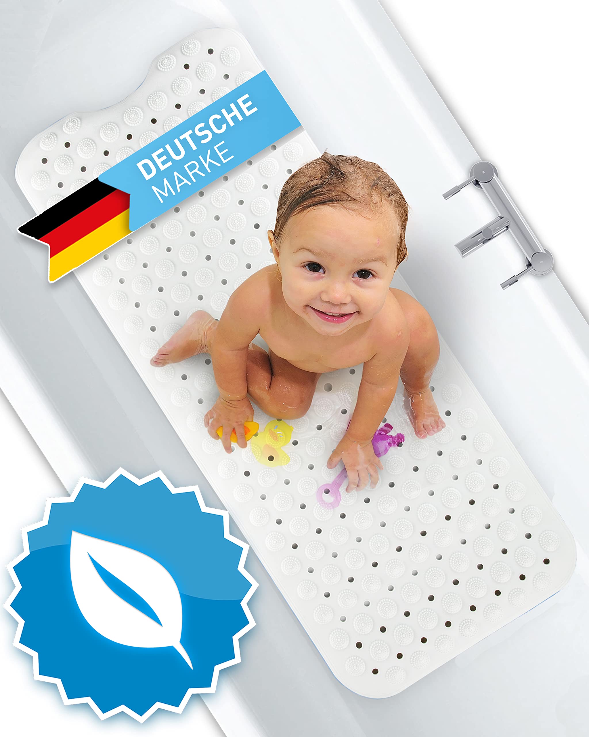 Flipline Natura Bathtub Mat, 100% BPA-Free, Non-Slip For Children And Babies, Shower Mat, Anti-Slip Mat