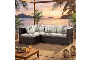 6 Pcs Outdoor Couch Covers, Patio Sofa Cushion Covers-Stretch Print Slipcovers,Washable Chair Seat Cushions Slipcovers for In