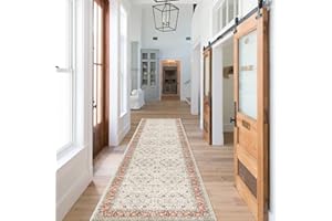 HY HAO YUN LAI Non Slip Runners for Hallways,Washable Hallway Long Ultra Soft Kitchen Runner Rug,Non Shedding Accent Farmhouse Runner Rugs (Ivory, 2 X 7)