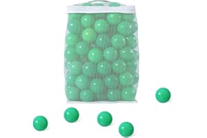 GUESVOT Ball Pit Balls for Kids, Plastic Refill 2.2 Inch Balls, 100 Pack, Bright Colors, Phthalate and BPA Free, Includes a Reusable Storage Bag with Zipper