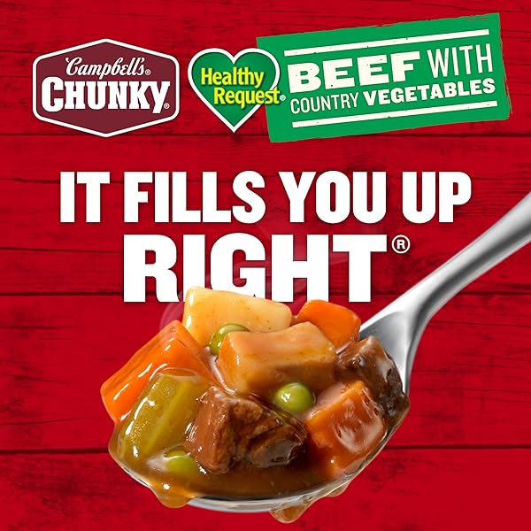 CAMPBELL’S CHUNKY HEALTHY REQUEST SOUP, BEEF SOUP WITH COUNTRY VEGETABLES, 18.8 OZ CAN