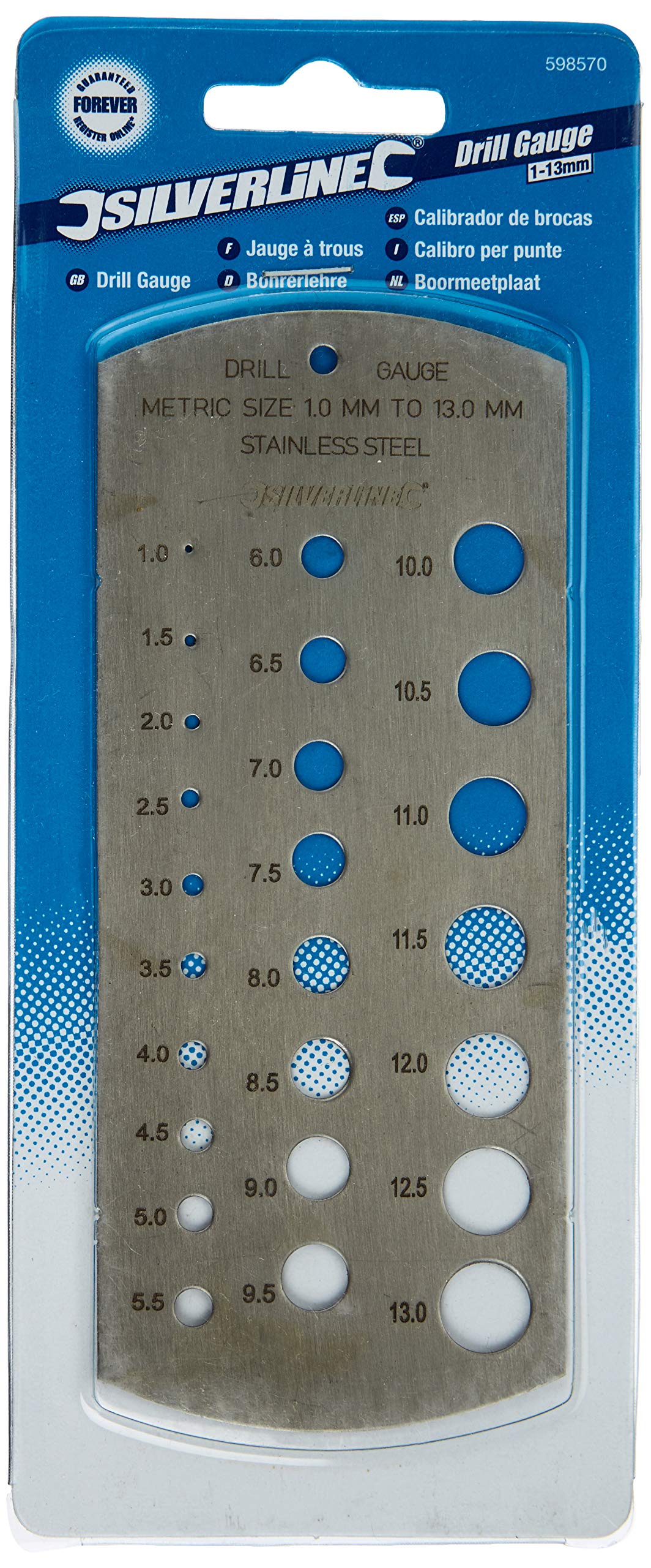 Silverline Drill Gauge 1 - 13mm (598570)