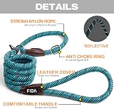 Fida Slip Lead for Dogs 1.8m Reflective Rope Leash Blue view 2