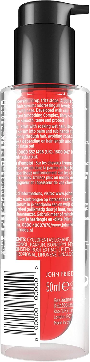 John Frieda Frizz Ease Original Serum 50ml, Hydrating Anti-Frizz Serum for Medium to Thick Hair, Original 6 Effects, 50 ml (Pack of 1) - Image 3