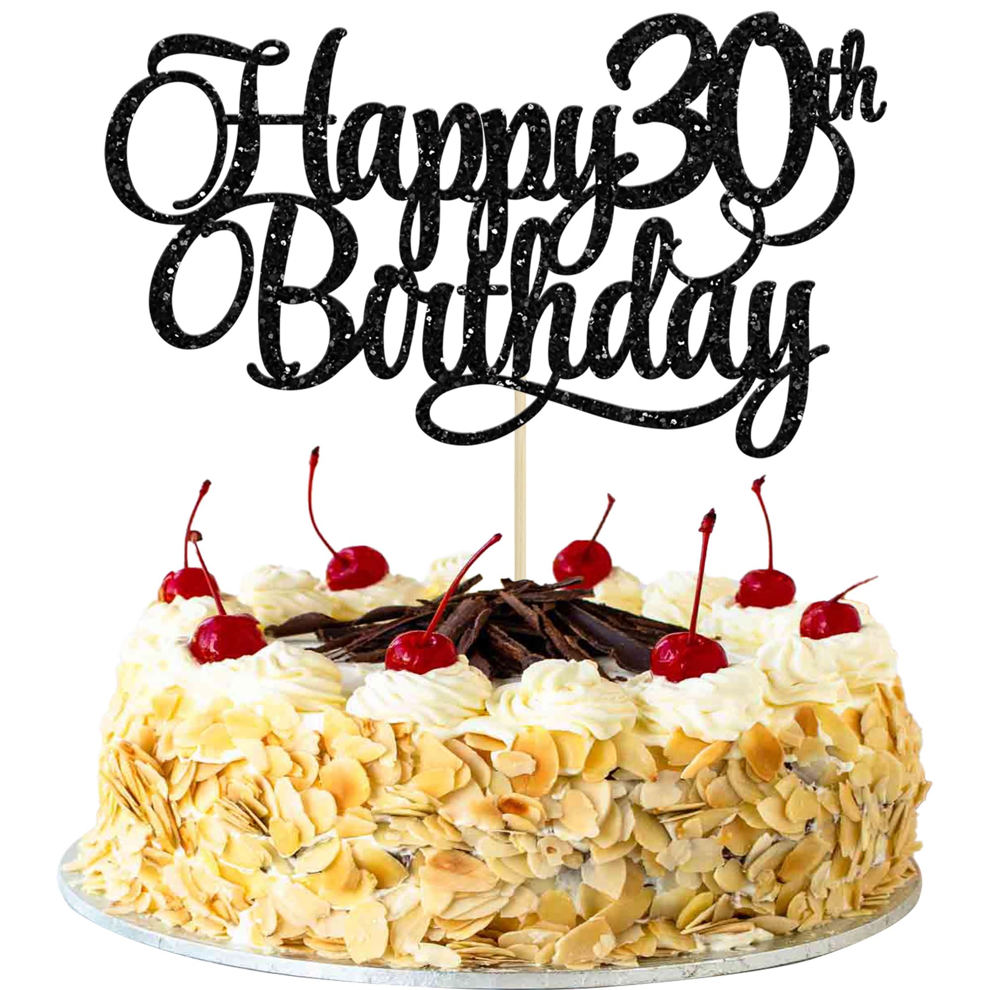 1 Pack Happy 30th Birthday Cake Topper Gold Glitter Number 30 Thirty Years Old Birthday Cake Pick Decoration For 30th Birthday Celebrating Anniversary Party Supplies