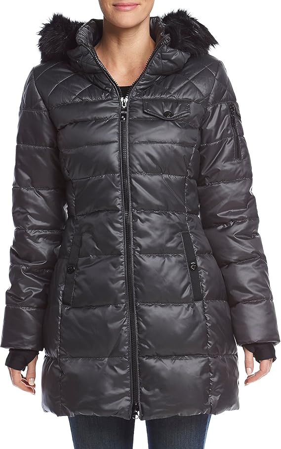 HFX Halifax Shiny Puffer Down Jacket Slate Small Clothing