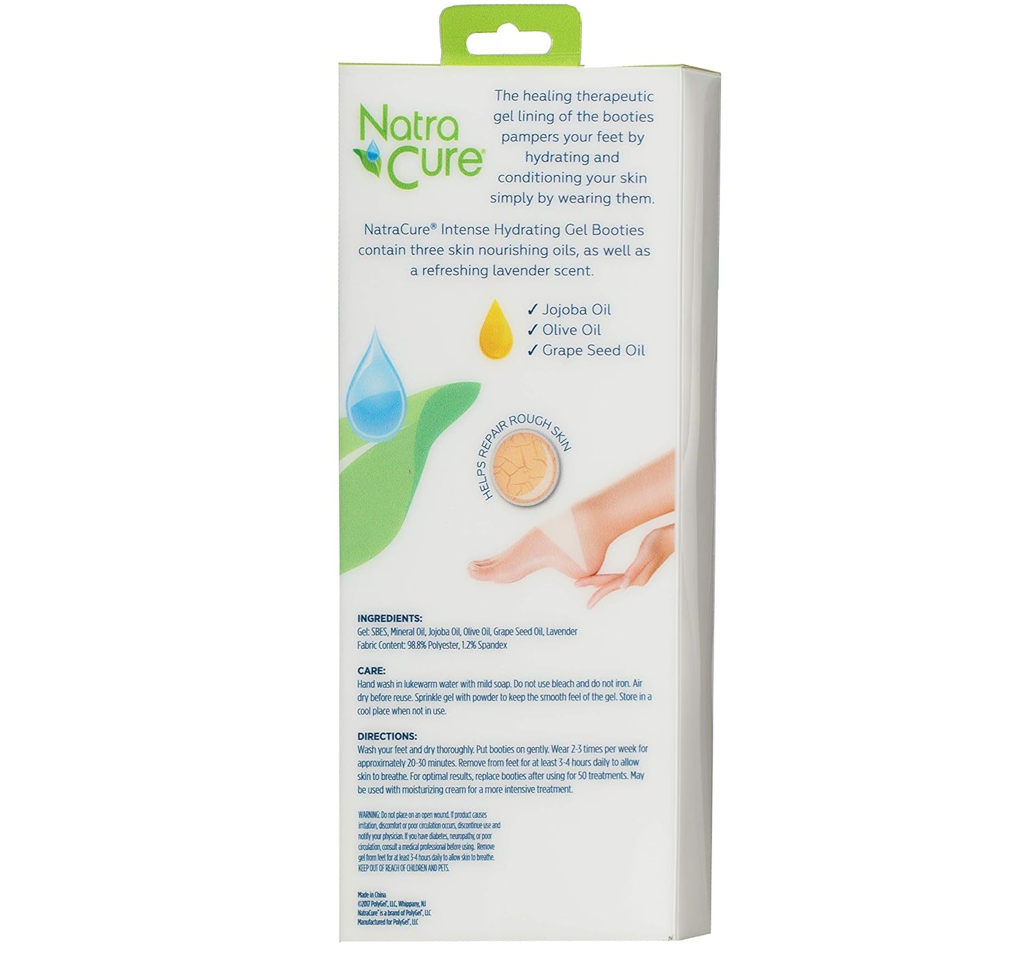 NatraCure Moisturizing Gel Socks - (Helps Dry Feet, Cracked Heels, Dry Heels, Rough Calluses, Cuticles, Dead Skin, Use with your Favorite Lotions, Creams or Spa Pedicure) - Color: Lavender : Beauty