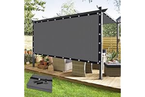 KANAGAWA 90% Sun Shade Cloth 10'X 14' Outdoor Pergola Shade Cover Canopy with Grommets UV Block Privacy Screen for Patio, Backyards, Outdoor, Carport, Garden, Light Gray