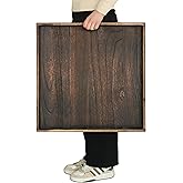 Gurfuy Rustic Wooden Serving Tray 24" Square - Extra Large Square Ottoman Table Tray for Farmhouse Decorative Oversized Coffee Table Trays Living Room Kitchen Counter Breakfast Brown