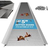 Sukhavati Home 5'' Stainless Steel Micro-Mesh Gutter Guards Kit, 48FT | Fast Drainage for Heavy Rain, Blocks Leaves, Pine Needles and Roof Grit, Aluminum Frame, Fits 5''&amp;4'' Gutters,Screws Included