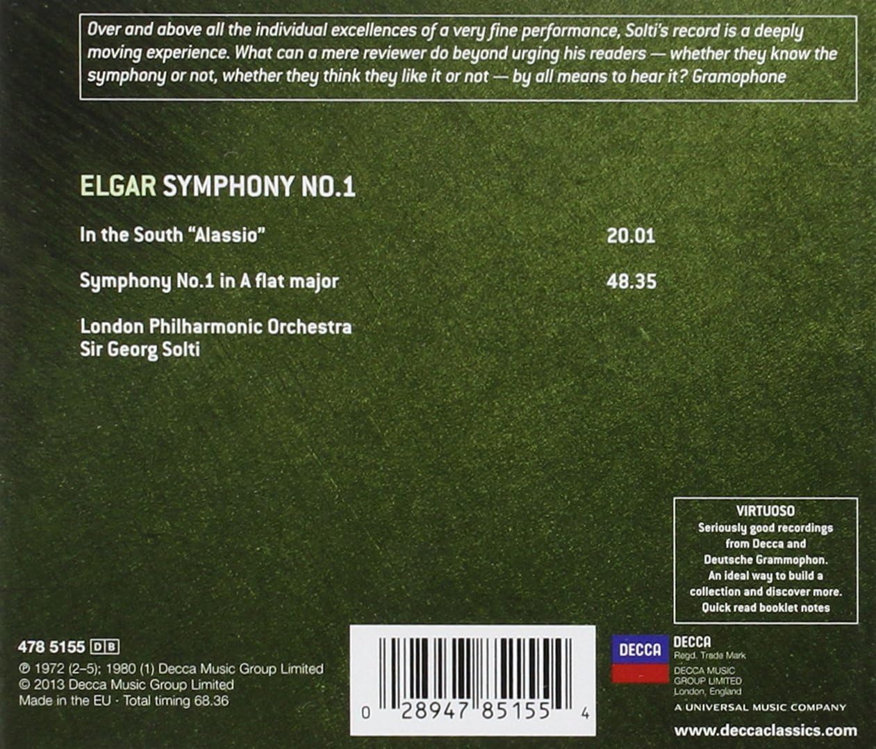 Elgar: Symphony No.1; In The South (Virtuoso series) - Image 3