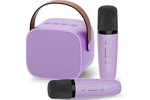 IROO Mini Karaoke Machine with 2 Wireless Microphone, Portable Bluetooth Speaker for Kids and Adults, Gifts for Girls and Boy