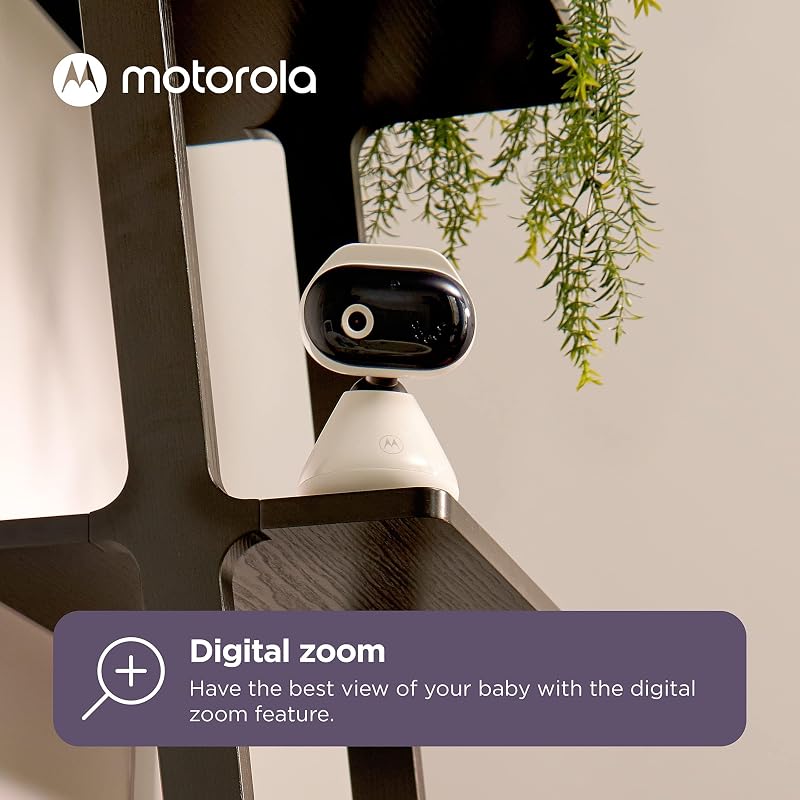 PIP1000 Babyphone mit Kamera - Überwachungskamera mit App - Baby Monitor - Nachtsicht, Digitalzoom, Schlaflieder und Zwei-Wege-Kommunikation - Wandmontage - Weiß