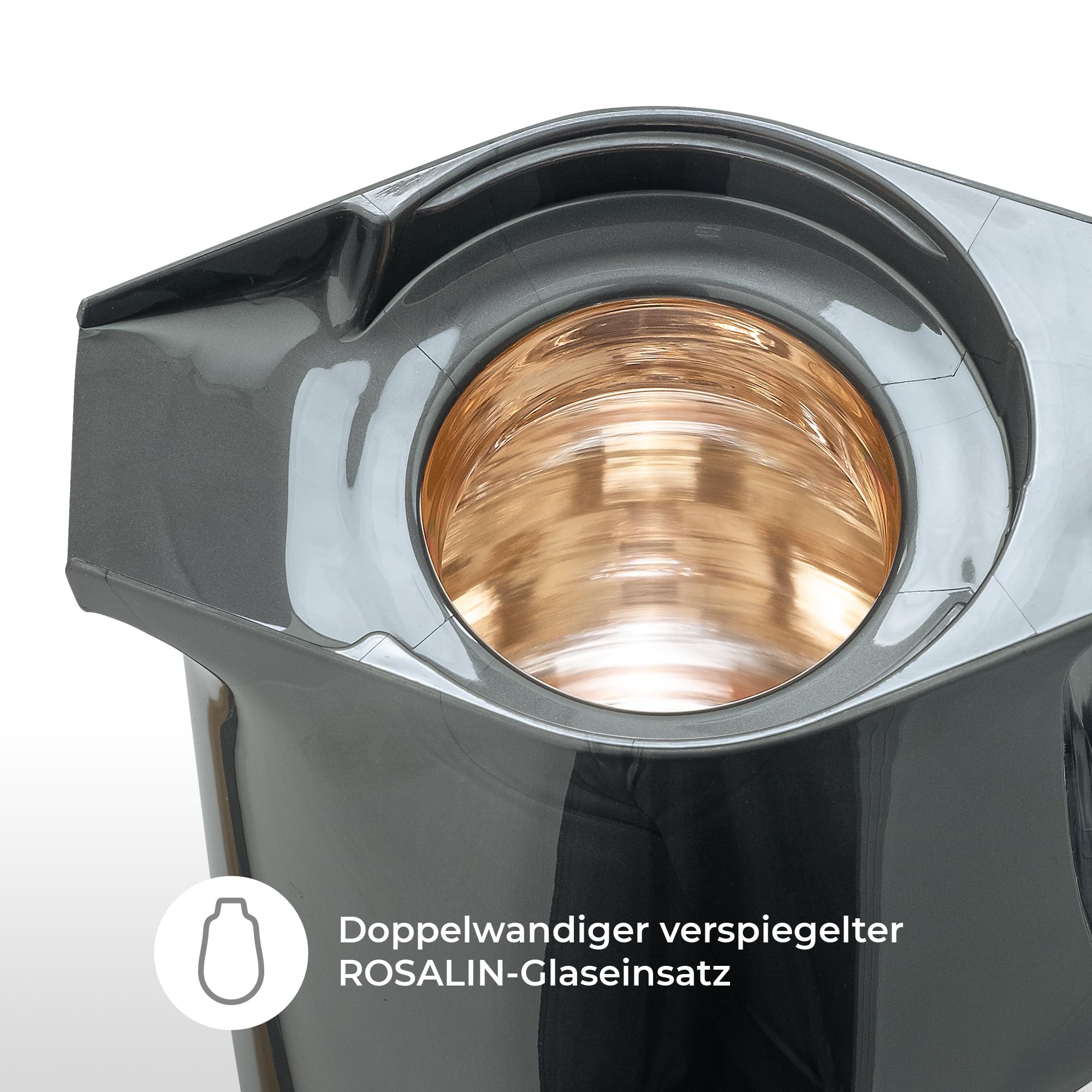 ROTPUNKT Isolierkanne 1 Liter mit Glaseinsatz – Thermokanne & Warmhaltekanne für Kaffee und Tee - Made in Germany - hält Getränke bis zu 24 Std heiß & 36 Std kalt (Maxima 760, Titan) 8