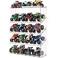Assembly Monster Trucks Display Case Holding for 20 Monster Trucks Acrylic Storage Case 5 Tiers Monster Trucks Organizer with Tilted Design, Display Case for Toy Trucks (Transparent)