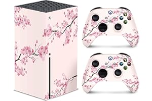 TACKY DESIGN Japanese Cherry Blossom peach skin Compatible for xbox series x skin & TWO controller skin, Xbox x sticker Premium Vinyl 3M Decal Full wrap, xbox Cover
