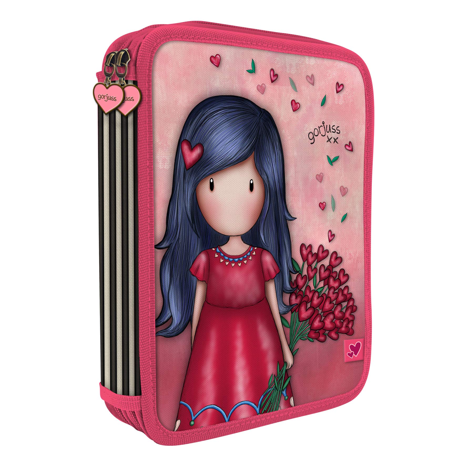 Santoro Gorjuss Sparkle & Bloom Girls Double Filled Pencil Case 688GJ16 - Love Grows, m