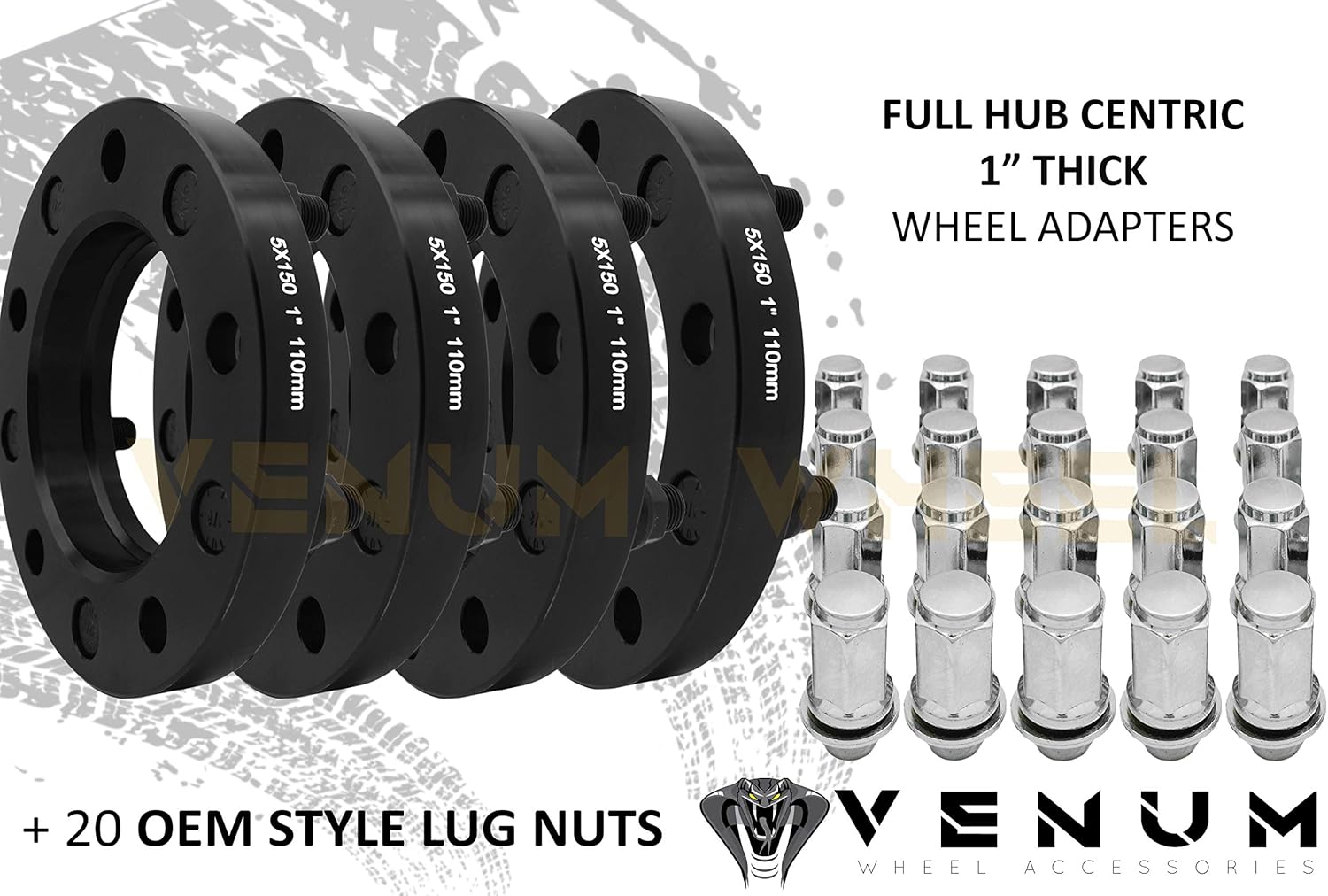 4 Pc Hub Centric Wheel Adapters 5x150 MM 1" Thick