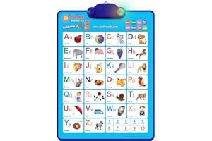Just Smarty Interactive Alphabet Wall Chart | Talking ABCs & 123s Music Poster with Interactive Light | Toddler Alphabet Learning | Best Educational Gift for Boys & Girls Ages 2 3 4 5 | Letter Sounds