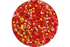 HONKOOLLY 1500pcs 5mm Resin Rhinestone AB Color Round Flatback Jelly Resin Rhinestones Glitter Diamond Stone for DIY Crafts Face Makeup Cups Bottles Tumblers(5mm, 9 Jelly Red AB)