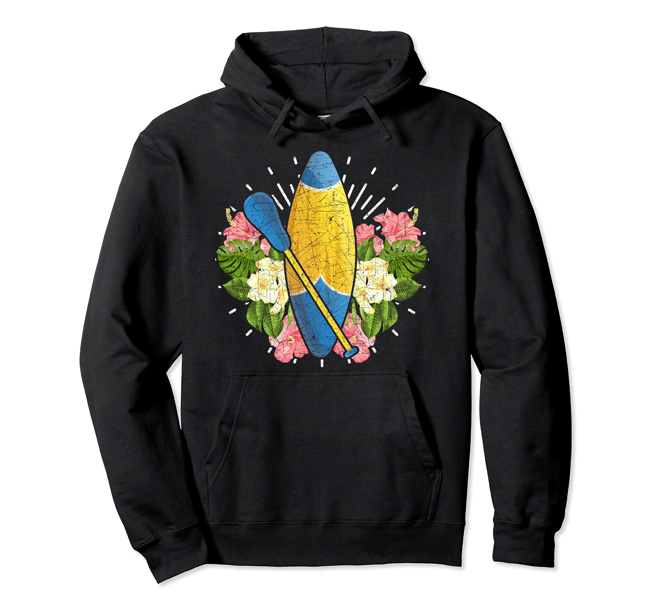 Flowers Paddle Board Paddleboarding Stand Up Paddling SUP Pullover Hoodie