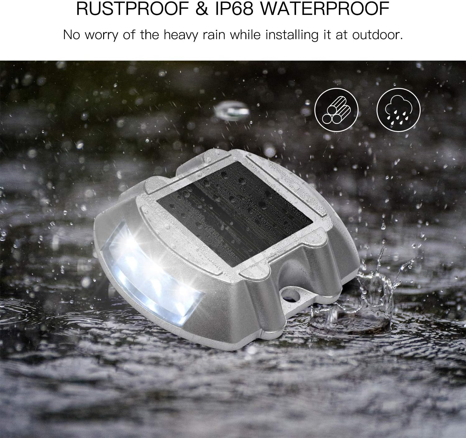 SUPERDANNY 8Pack Solar Deck Lights Dock Path Road Long Service Time