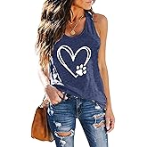 Womens Vintage Graphic Racerback Tank Tops Summer Beach Vacation Tank Cami Casual Loose Workout Yoga Tanks Vest