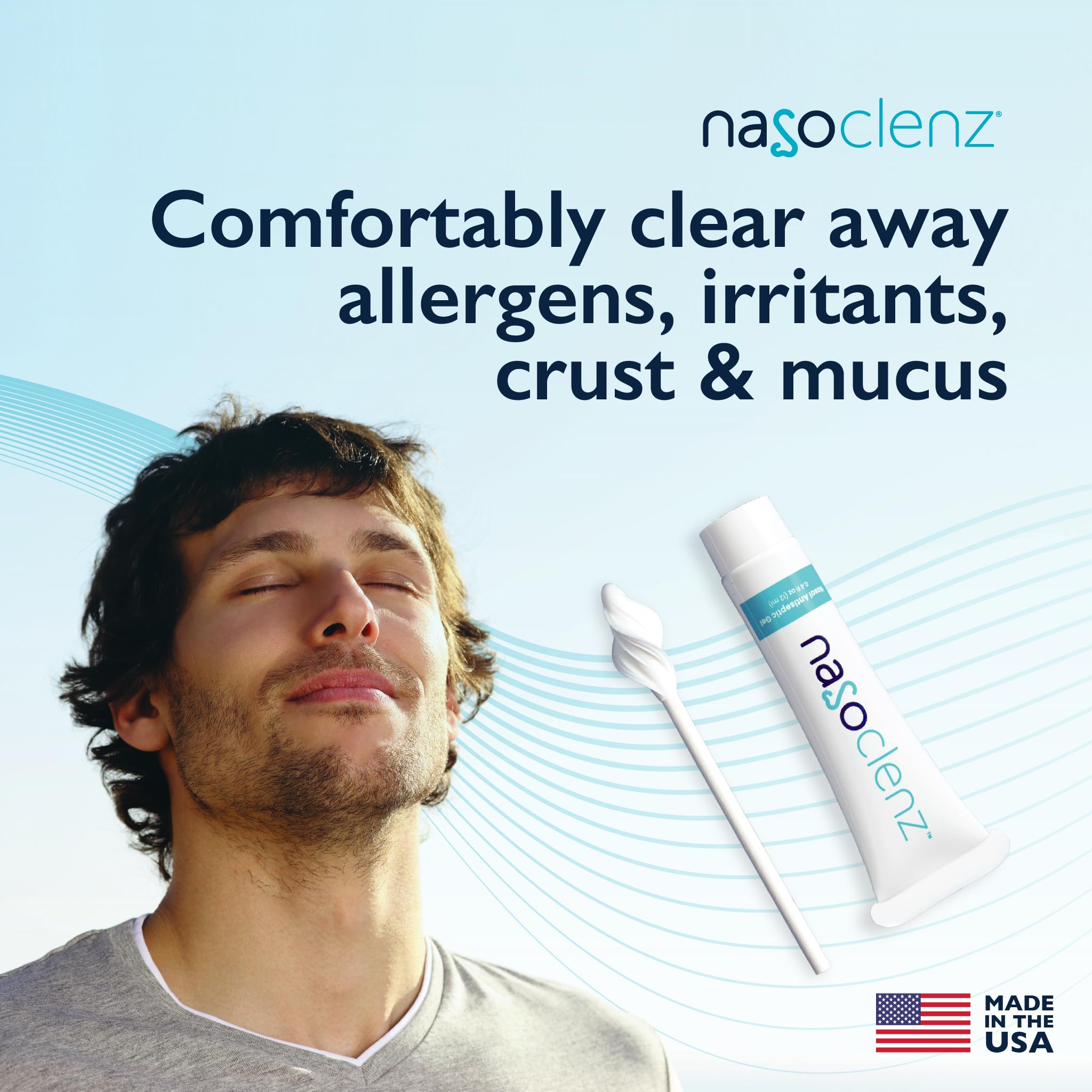 Nasal Cleansing Kit – Gentle Wand & Nasal Antiseptic Gel, Nose Cleaner and Nasal Moisturizer for Dry Nose & Sinus Relief (Unscented 4 Count, up to 50 uses)