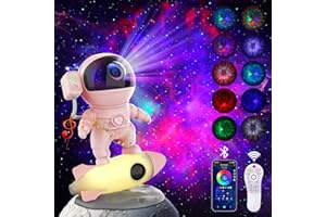 FlyEagle Astronaut Galaxy Projector, Star Nebula Projector with Rocket Lamp, Night Lights LED Star Projector for Bedroom, Remote Control, White Noises, Bluetooth Speaker for Bedroom