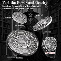 Haxtec DND Spinner Dice 7-in-1 Metal D&D Dice Set