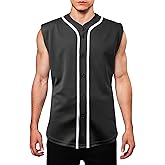 Ma Croix Mens Premium Button Down Sleeveless Baseball Jersey Made in USA Softball Tank Top