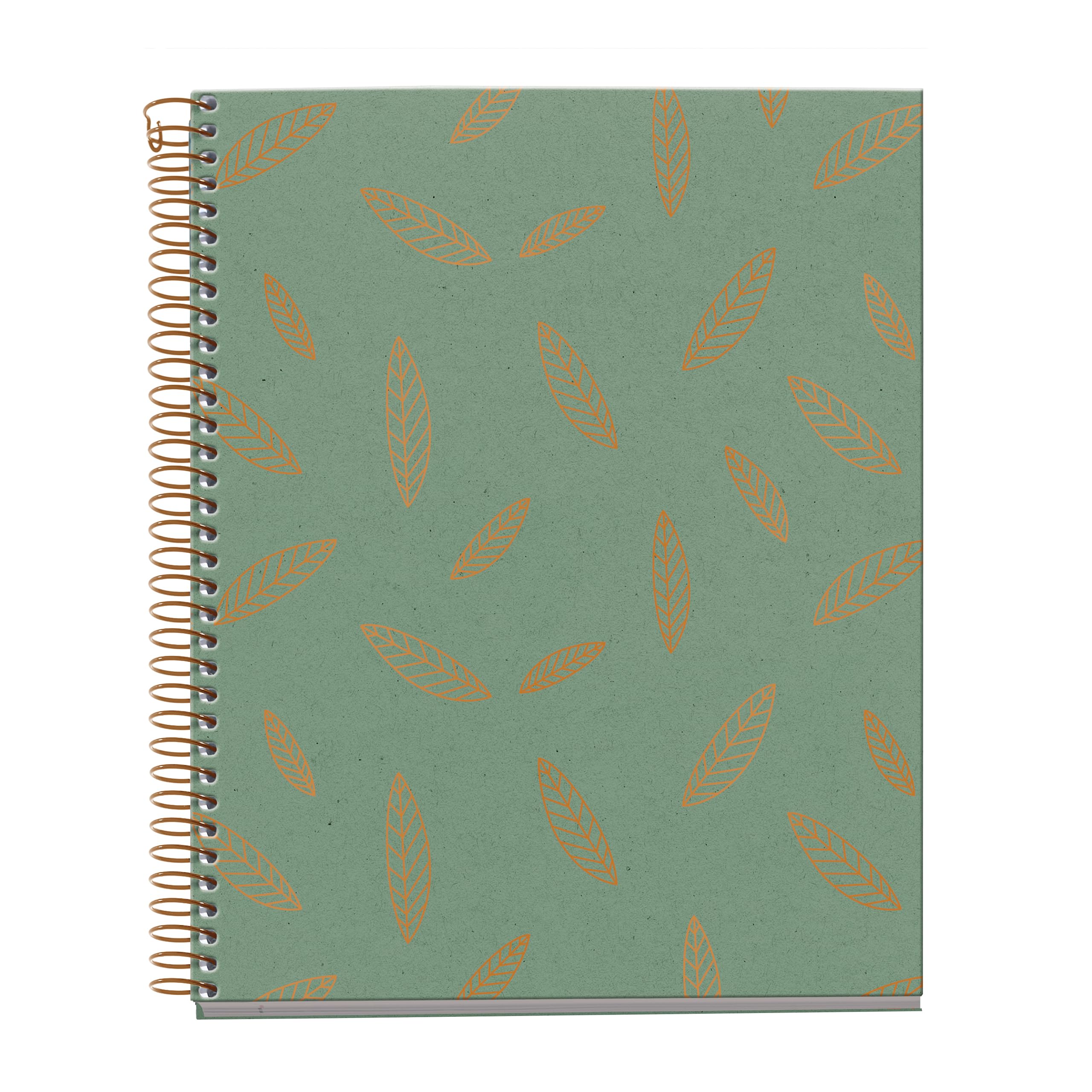 Miquelrius - Notebook A5 (148 x 210 mm), 5 mm grid, 120 sheets of 70 g/m², Cardboard cover with copper details, 4 coloured stripes, Copper spiral, Feeling Mallorca collection, Sheets