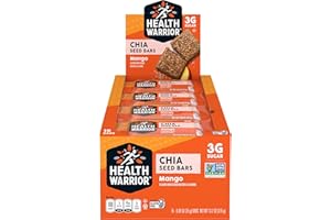 Health Warrior Chia Bars, Mango Flavor with other natural flavors, 25g bars, 15 Count