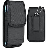 ykooe Cell Phone Pouch Nylon Holster Case Compatible with Samsung Galaxy S25/S24/S23/S22/S21/S20 Ultra A16 A26 A35 A36 A55 A56 Pixel 8/7 Pro 9/10 Pro XL, Black -XXL