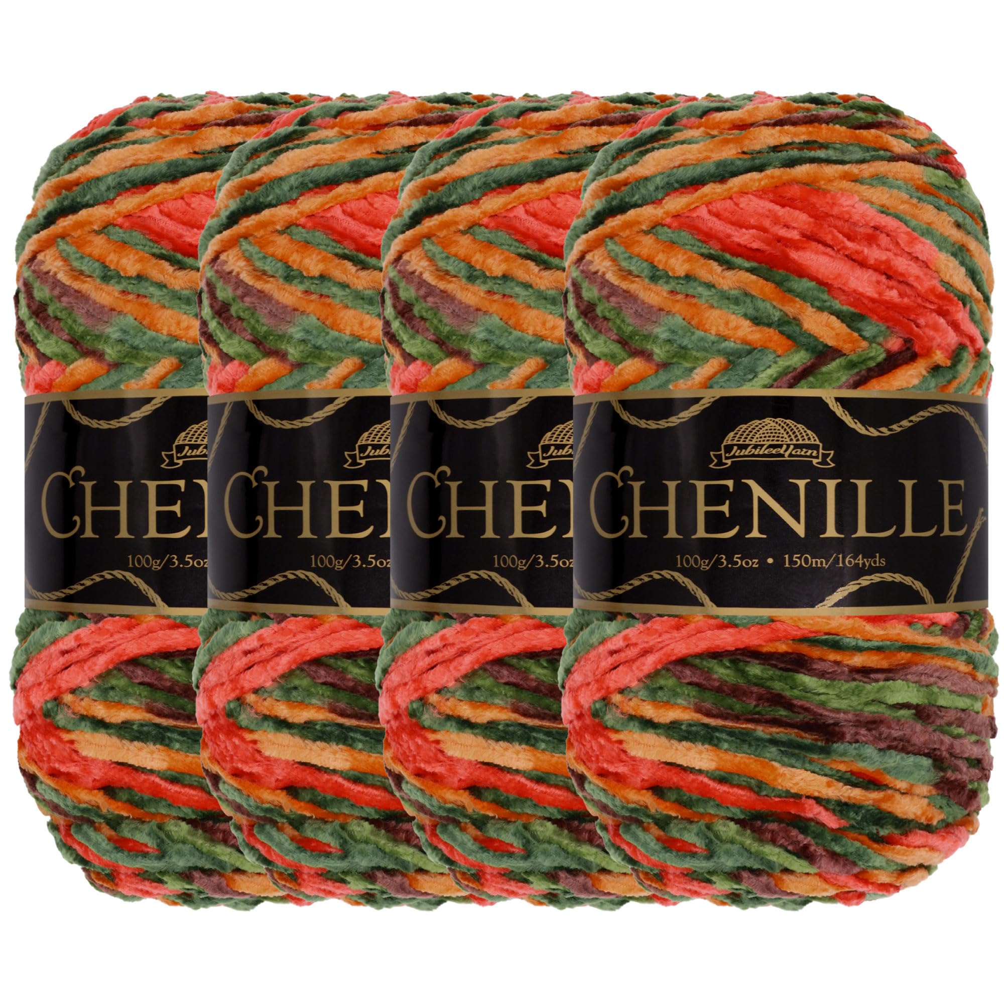 JubileeYarn Chenille Yarn - Worsted Polyester - 100g/Skein - Valhalla - 4 Skeins
