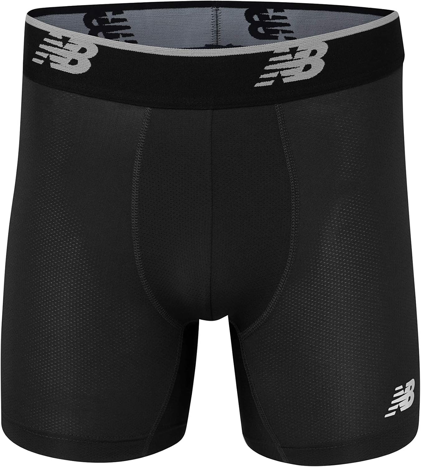 New Balance Men's Mesh 5" No Fly Boxer Brief, Athletic Compression Underwear (3-Pack): Clothing