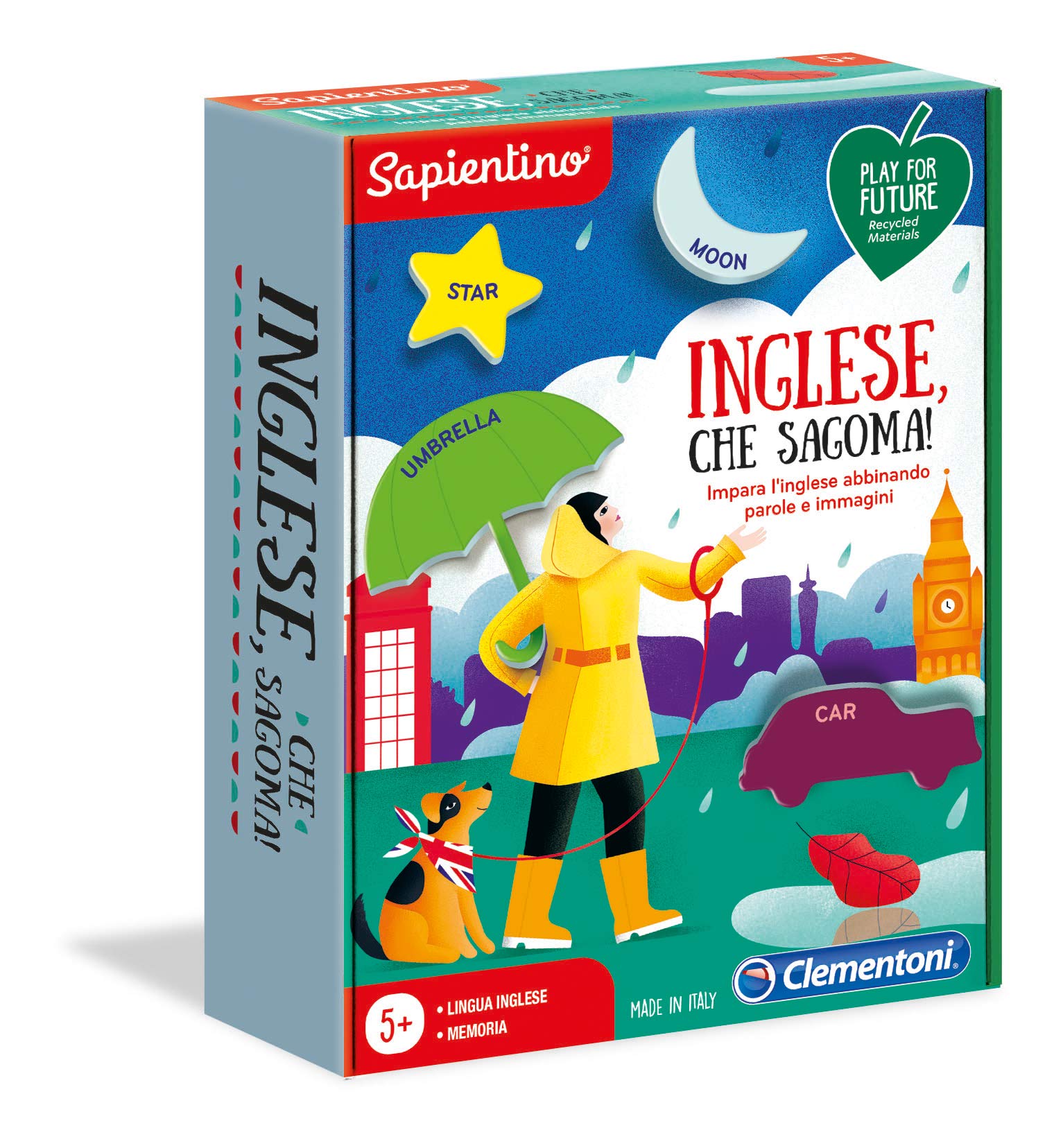 Clementoni - 16242 - Sapientino - English, What a Shape! - English Learning Game - 100% Recycled Material - Made in Italy - Play for Future, Educational Game 5 Years