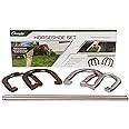 Champion Sports Horseshoe Set: Traditional Outdoor Lawn Game includes Four Professional Solid Steel Horseshoes with Solid Steel Stakes & Carrying Storage Case
