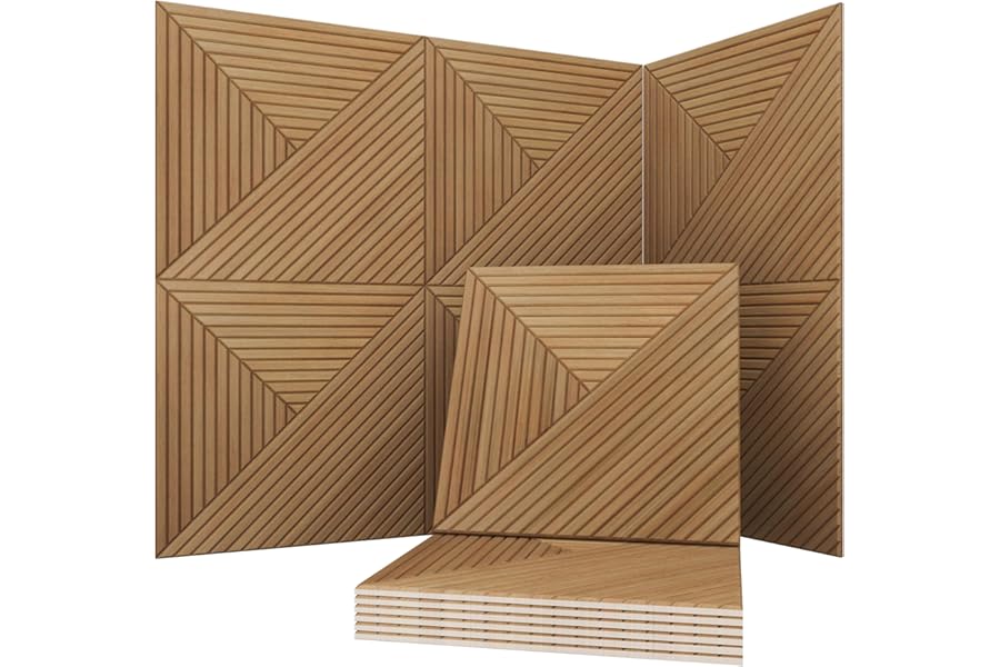 Soon Global Acoustical Wall Panels, 6-Piece 23.62 X 23.62 Inches Art Acoustic Panels, Decorative Acoustic Panels, Acoustic Wall Panels, Sound Absorbing Wall Art, Arcadian Vortex