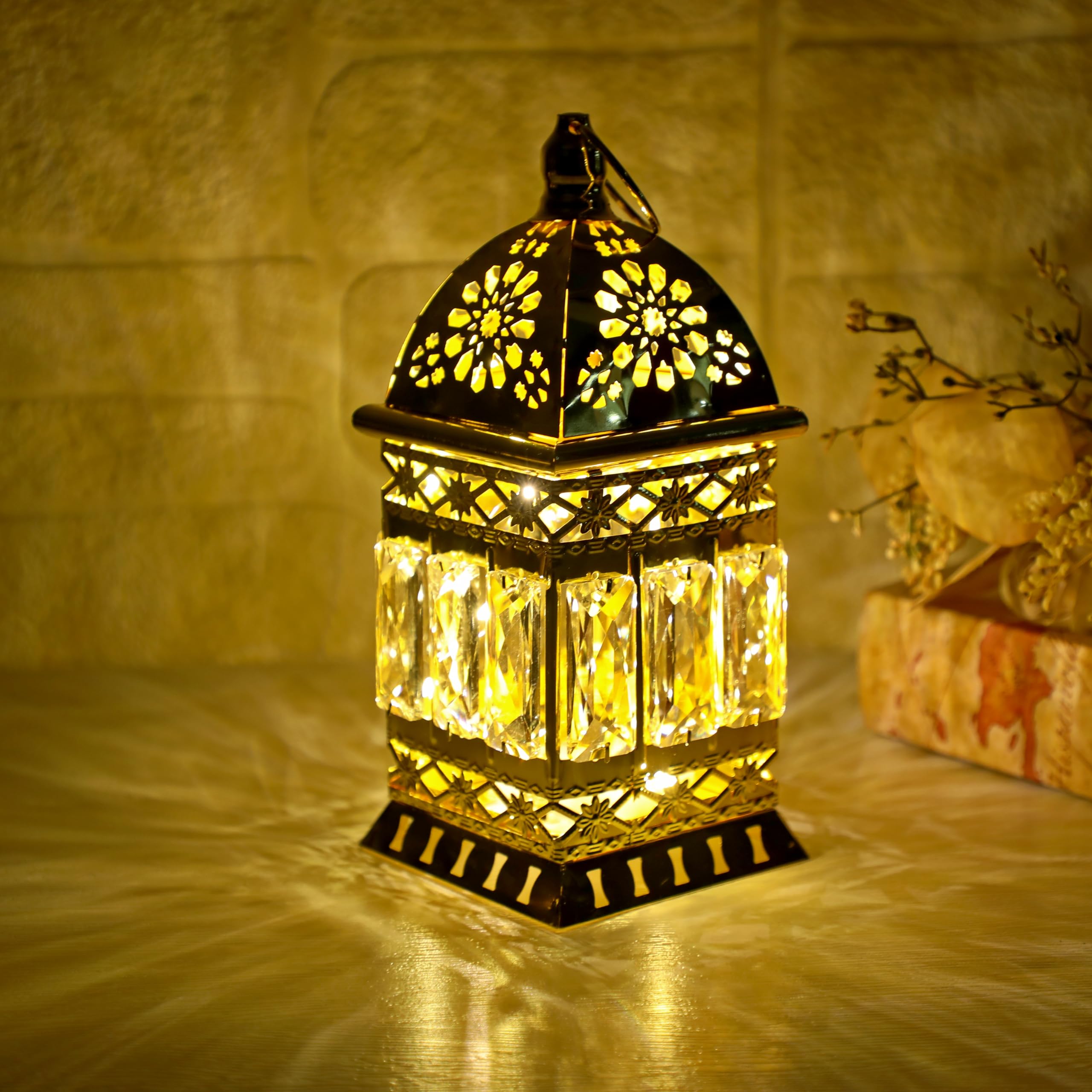 Photo 1 of LED Candle Lantern Candle lamp Decorative with Crystal?8.27 Inch Hanging Lanterns for Ramadan Christmas Wedding Table Centerpiece Indian Diwali Decor,Indoor and Outdoor Tabletop for Home Porch Patio