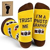 Photographer Gifts - Unique Photography Themed Socks for Men, Perfect Camera Gifts for Photographers, Best for Camera Lovers and Videography Enthusiasts, Ideal Christmas Stocking Stuffers and Gift