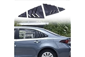 Alicatong Rear Side Window Louvers for Corolla Compatible with Toyota Corolla 2020 2021 2022 2023 2024 2025 Exterior Accessories Air Vent Window Scoop Shades Blinds Cover(Glossy Black)