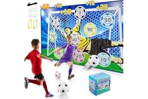 Helsort Soccer Gifts for Boys and Girls, Indoor Soccer Ball Game with 2 Balls, Backyard Toss Goal Target, Sport Toys for 3-5, 6-8, 8-12 Years Old Kids