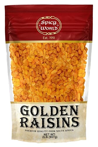 Spicy World Golden Raisins 2 LB Bulk Bag - Sweet & Seedless Sultanas ...