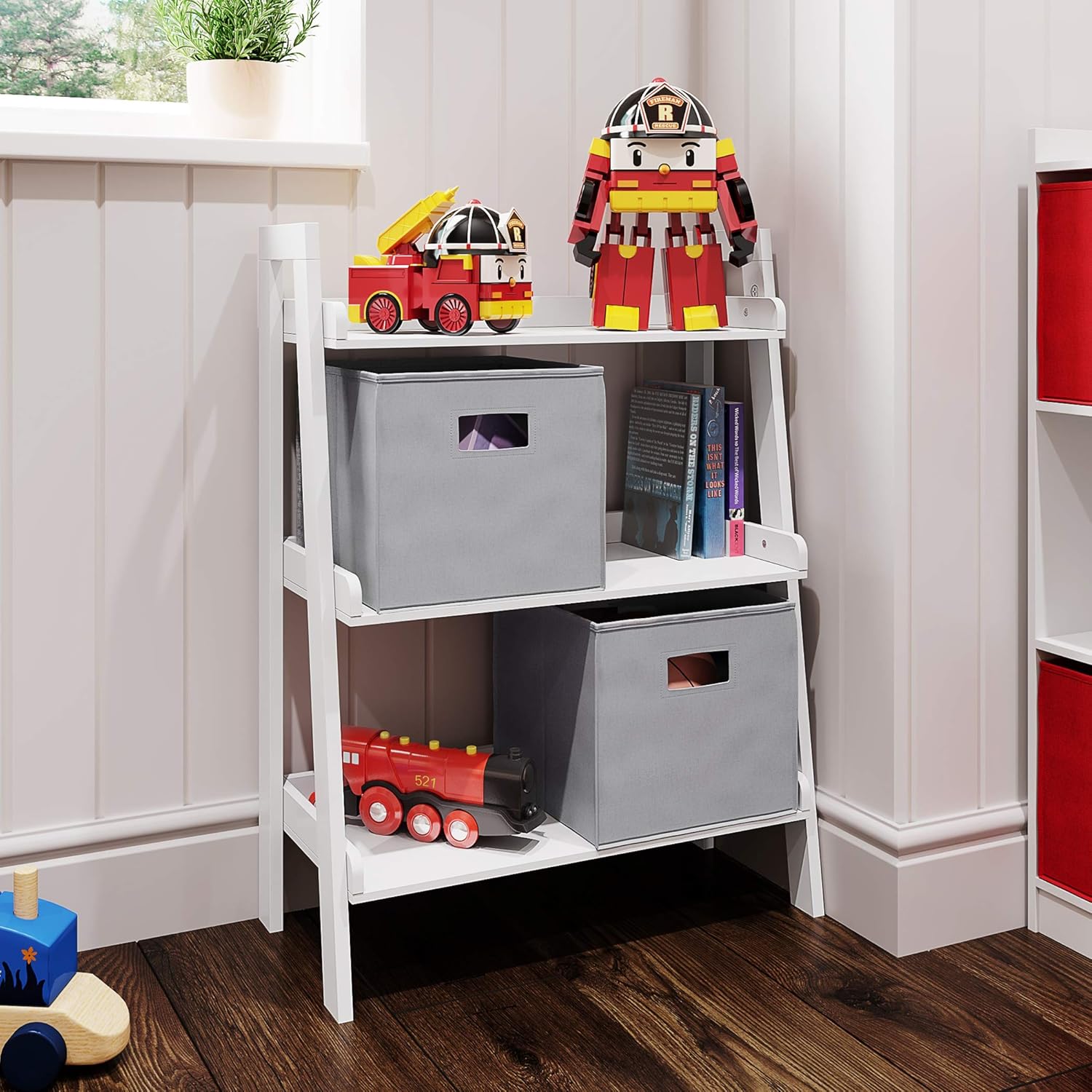 RiverRidge 3-Tier Ladder Shelf for Kids, White: Home & Kitchen