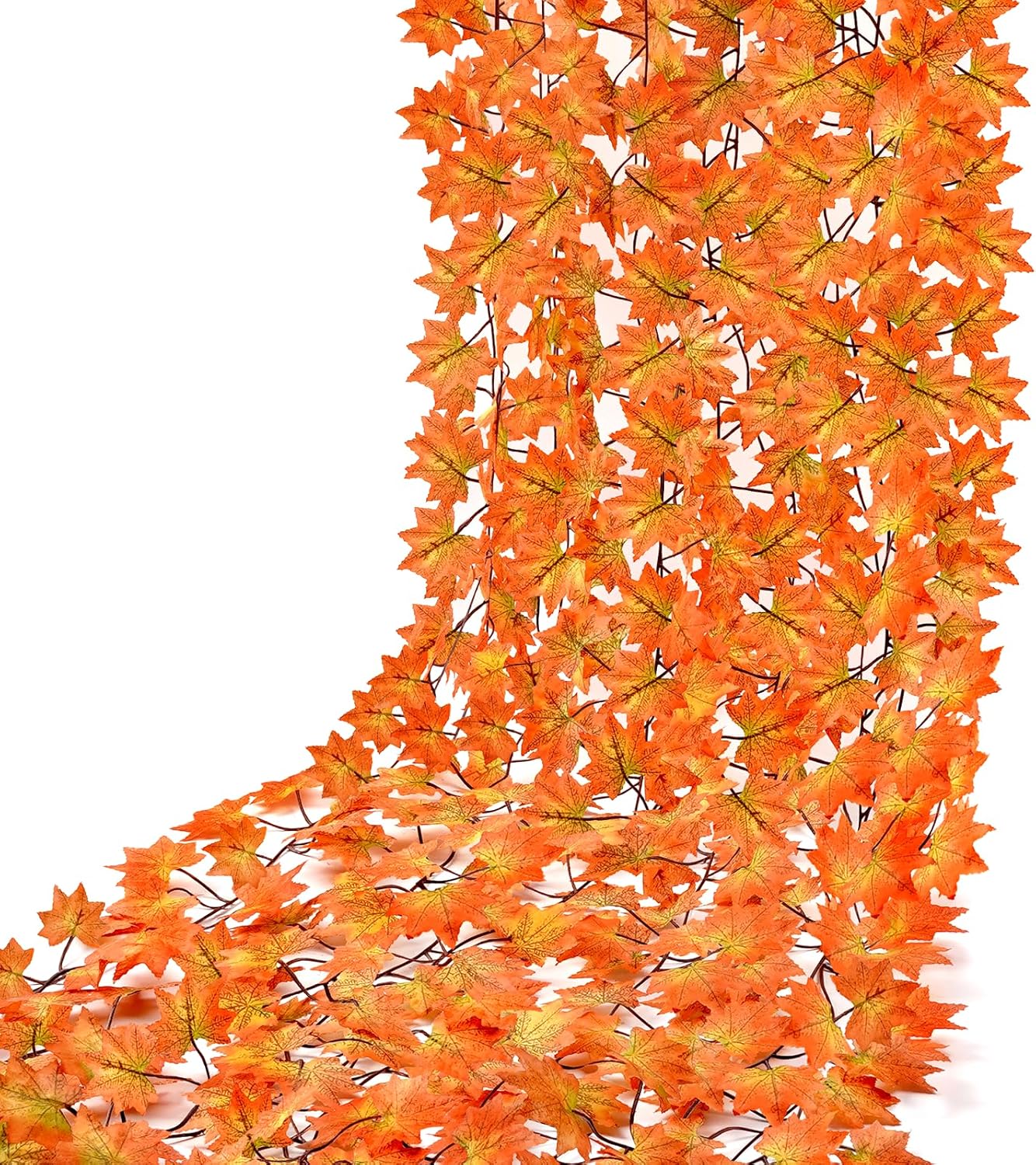 Wreaths, Garlands & Swags - Antfraer 14 Pack Fall Garland Maple Leaf, 6.9ft/Piece Fall Leaves Garland Artificial Hanging Maple Leaf Garland Fall Decorations for Home Thanksgiving Front Porch Fireplace Party Fall Decor