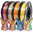 iSANMATE 3D Printer Filament, Tri-Color PLA Filament 1.75mm Bundle, Color Changing PLA Rainbow Filament, Coextrusion Silk PLA