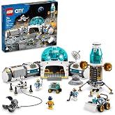LEGO City Lunar Research Base Outer Space Toy for Kids who Love Space 60350, NASA Inspired Lunar Lander, Rover and Moon Buggy with 6 Astronaut Minifigures, Ages 7 Plus